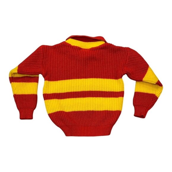 Vintage Fun Connections Medium (4/5) Boys Sweater Yellow Red Collar McDonald's - Picture 4 of 4